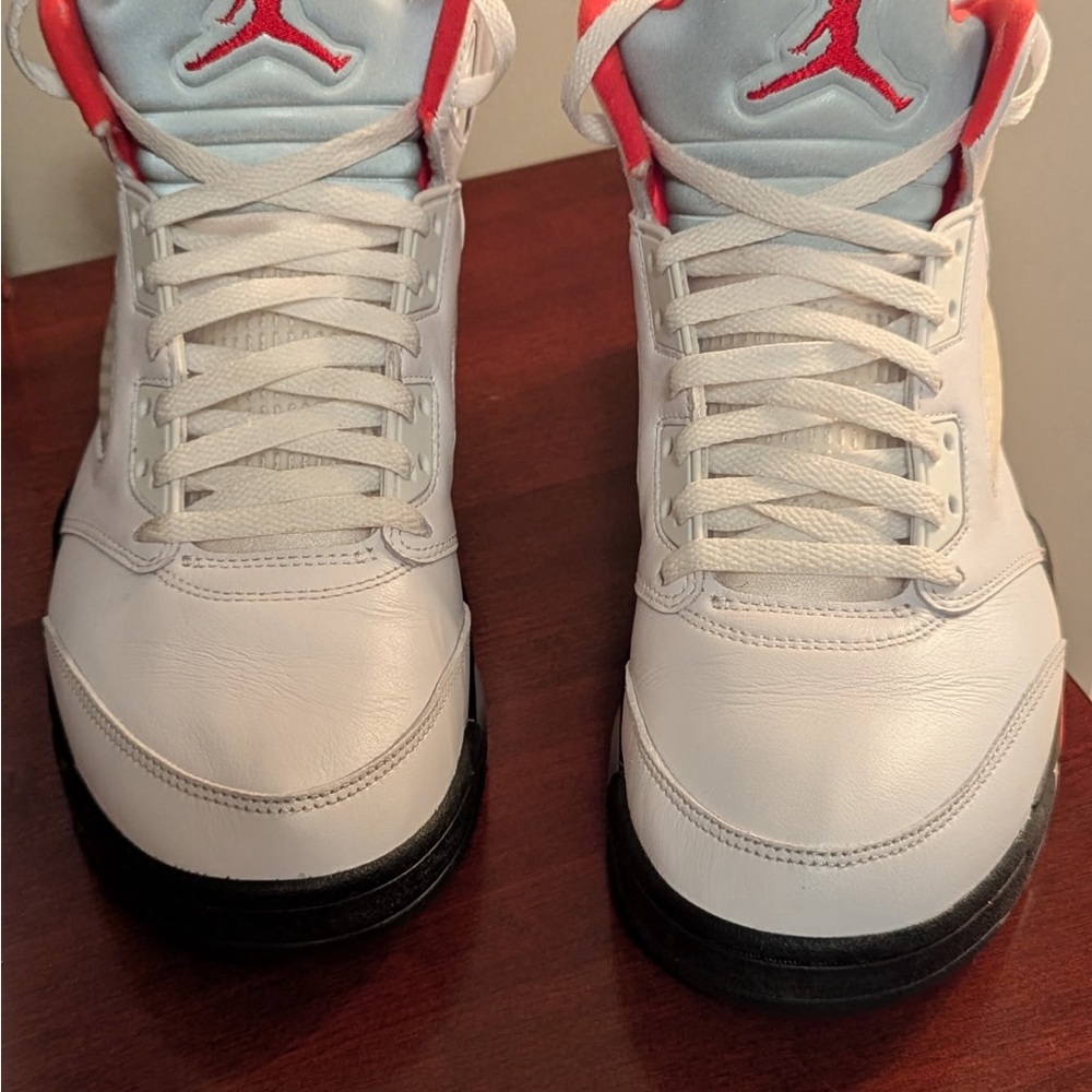 Jordan Adults White and Red Sneakers